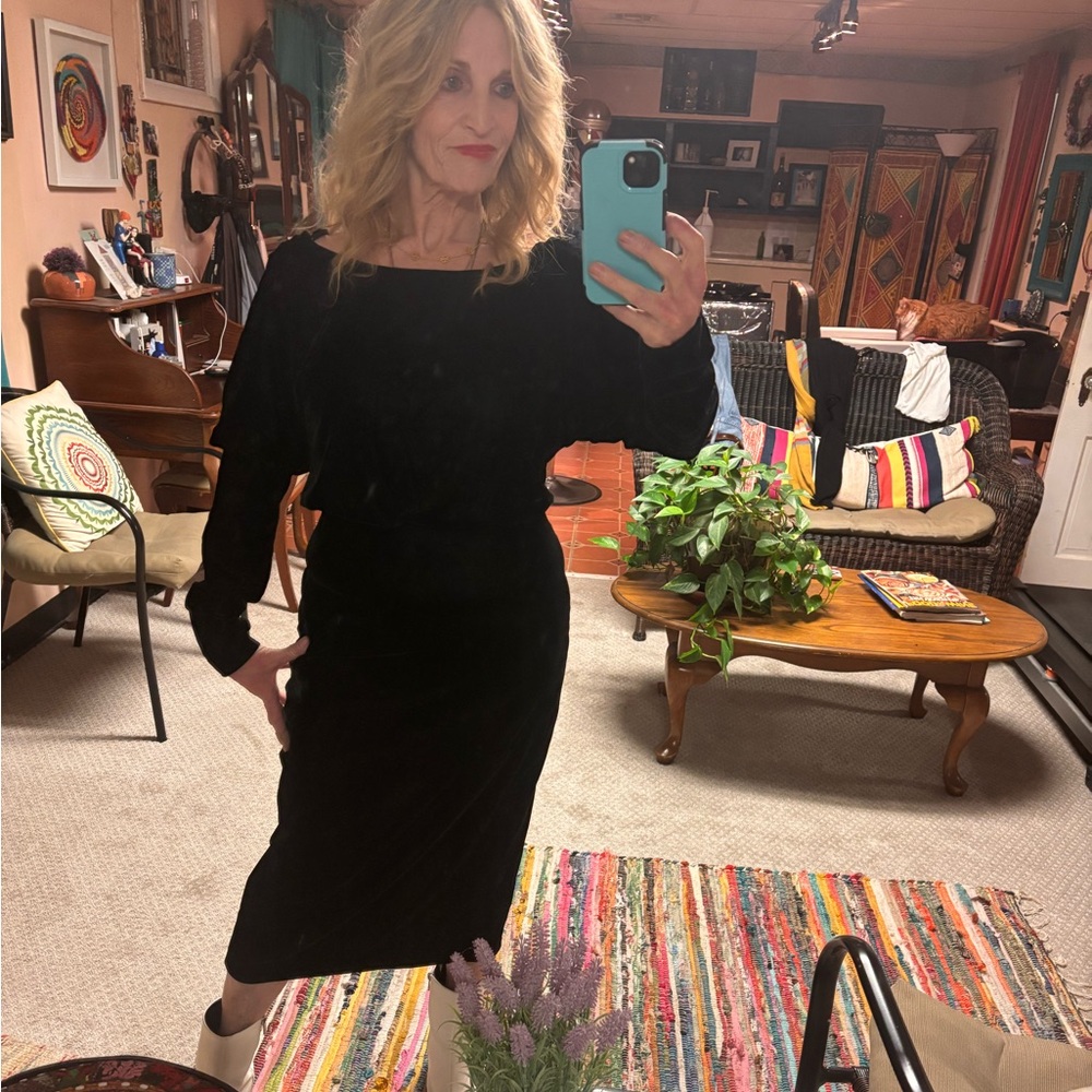 Rachel Zoe Emmaline Drape Back Velvet Dress - Picture 2 of 11